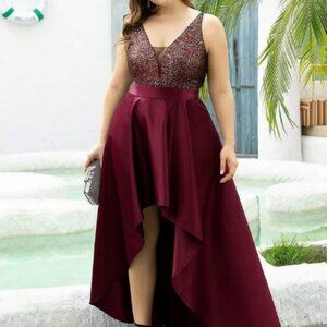 NWT -Ever Pretty ALYNA High Low Sleeveless Plus Size Dresses With Sequin